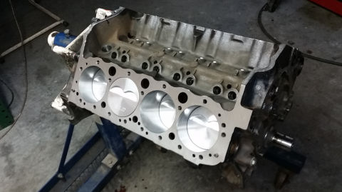 Crank and Pistons Installed