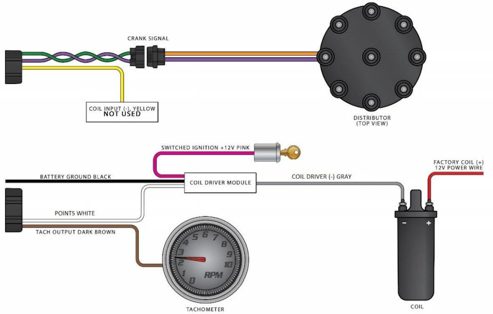 Sniper Ignition Wiring with MSD Distributor, without CD Box