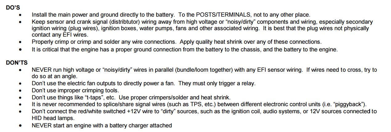 Sniper Wiring Do's and Don'ts