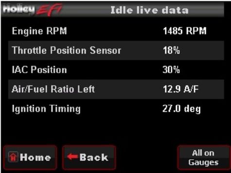 You don't have to use gauges to monitor key sensors.  Sometimes textual displays are more efficient.