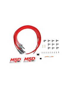 Super Conductor Wires - Universal 8-Cylinder Multi-Angle Plug, HEI-style Distr, Red