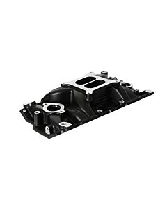Street Warrior 4150 Carb Intake Manifold - Chevy Small Block V8, Black Ceramic